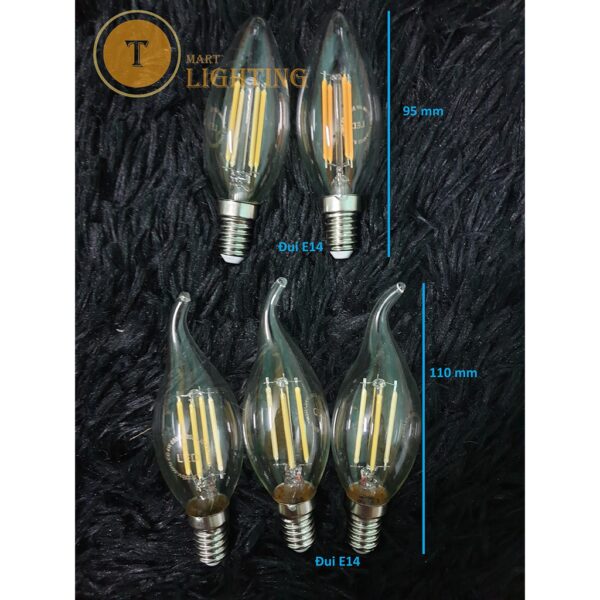 Bóng led C35 nhót và râu công suất 4W đuôi E14