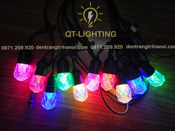 Đèn dây đui trang trí bóng đúc nhựa nhiều màu