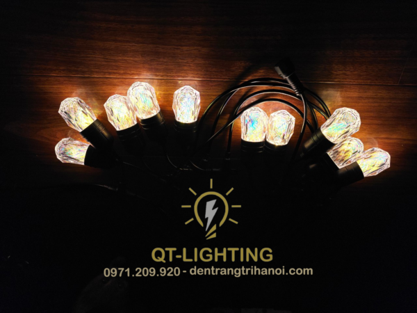 Đèn dây đui trang trí bóng đúc nhựa màu trắng