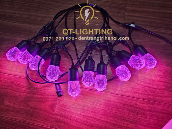 Đèn dây đui trang trí bóng đúc nhựa màu tím