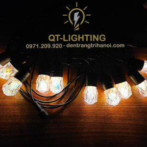 Đèn dây đui trang trí bóng đúc nhựa màu trắng
