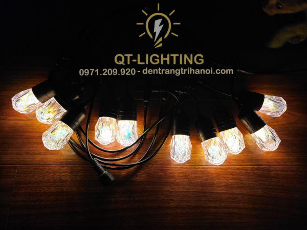 Đèn dây đui trang trí bóng đúc nhựa màu trắng