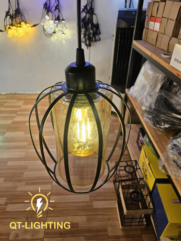 Đèn thả khung sắt sơn tĩnh điện- QTlighting