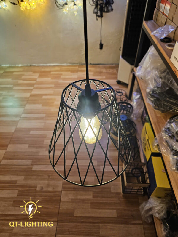 Đèn thả chao sắt đan cách điệu- QTlighting