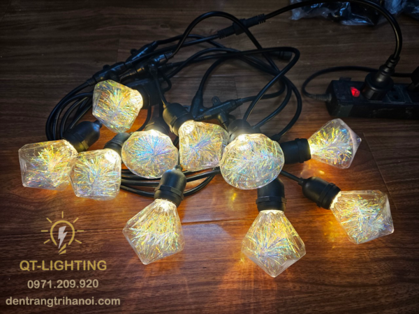 Bóng E27 chất liệu nhựa cao cấp hình thoi- QTlighting