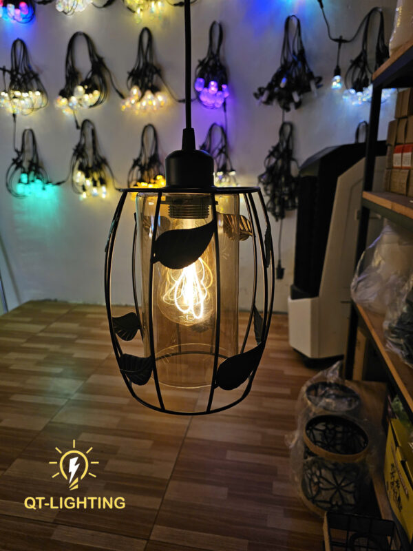 Đèn thả chao sắt đan họa tiết sang trọng- QTlighting