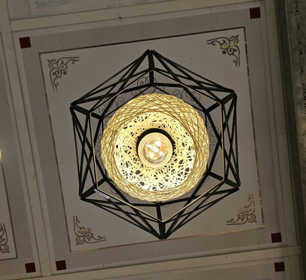 Đèn thả 2 lớp lõi mây vintage - QTlighting