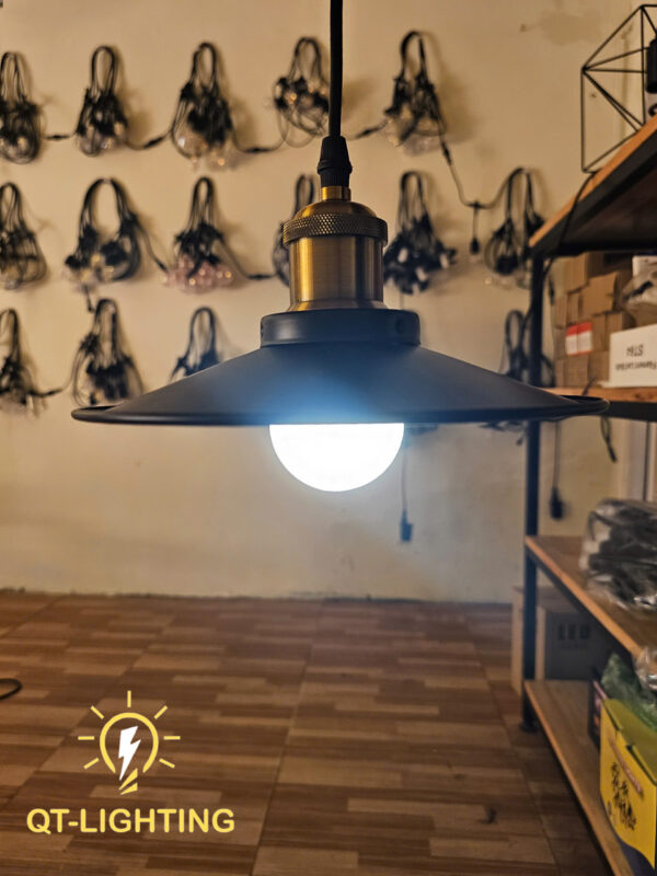 Đèn thả chao đen lớn- QTlighting