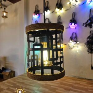 Đèn thả chao sắt đan họa tiết sang trọng- QTlighting
