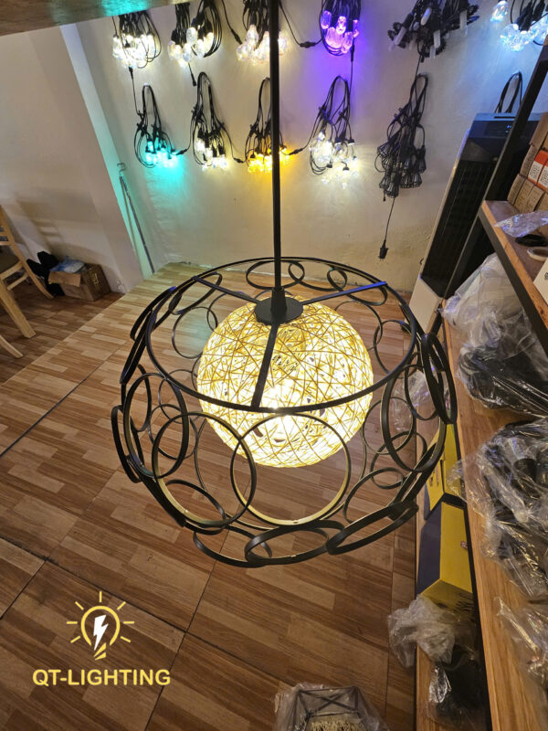 Đèn thả 2 lớp lõi mây - QTlighting