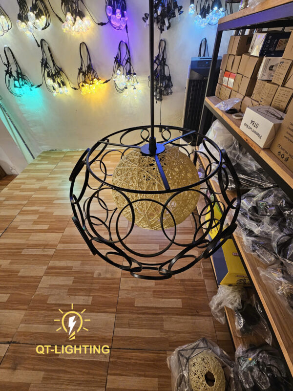 Đèn thả 2 lớp lõi mây - QTlighting