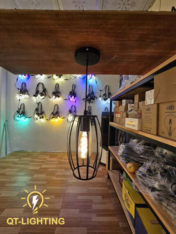 Đèn thả khung sắt sơn tĩnh điện- QTlighting