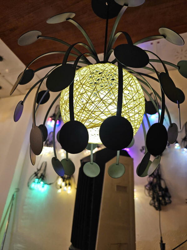 Đèn thả kết hợp khung sắt và mây đan vintage - QTlighting
