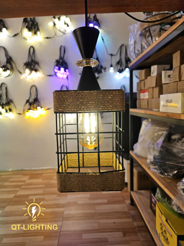 Đèn Thả Khung sắt vintage - sơn tĩnh điện cao cấp- QTlighting