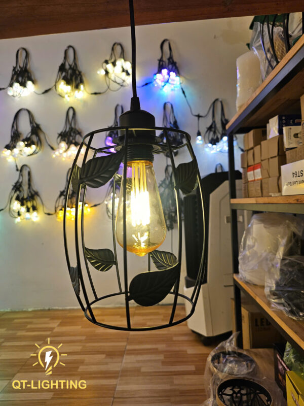 Đèn thả chao sắt đan họa tiết sang trọng- QTlighting