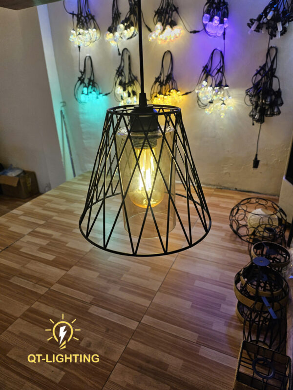 Đèn thả chao sắt đan cách điệu- QTlighting