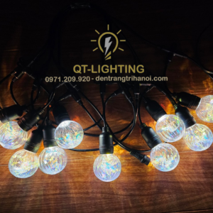 Đèn dây đui trang trí bóng trong suốt hình bí ngô