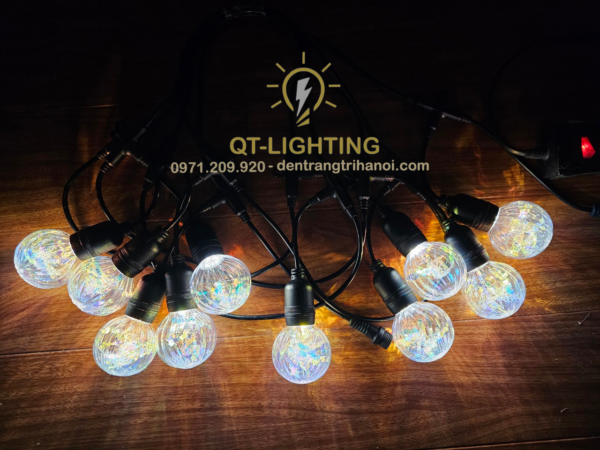 Đèn dây đui trang trí bóng trong suốt hình bí ngô