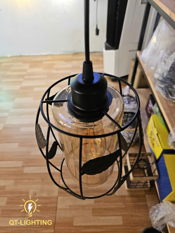 Đèn thả chao sắt đan họa tiết sang trọng- QTlighting