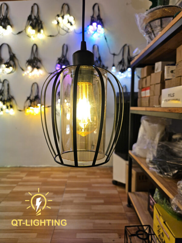 Đèn thả khung sắt sơn tĩnh điện- QTlighting
