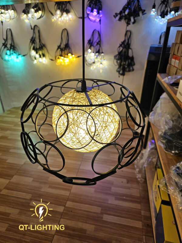 Đèn thả 2 lớp lõi mây - QTlighting