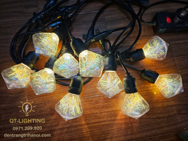 Bóng E27 chất liệu nhựa cao cấp hình thoi- QTlighting