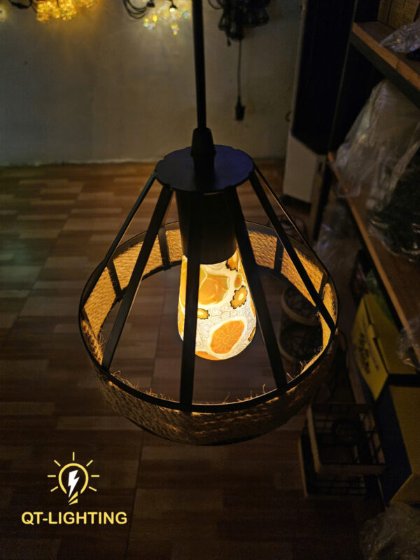 Đèn Thả Khung sắt vintage - sơn tĩnh điện cao cấp- QTlighting