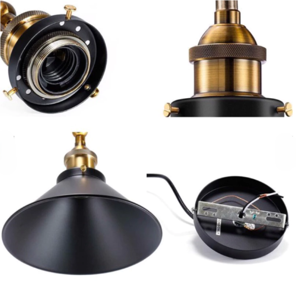 Đèn thả chao đen lớn- QTlighting