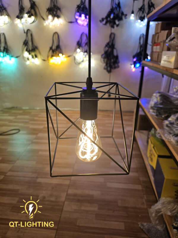 Đèn Thả Khung sắt vuông- sơn tĩnh điện cao cấp- QTlighting