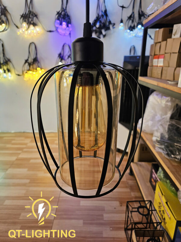 Đèn thả khung sắt sơn tĩnh điện- QTlighting