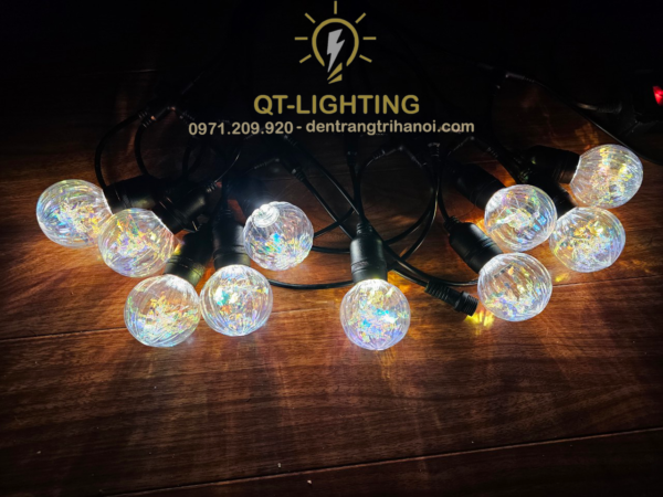 Đèn dây đui trang trí bóng trong suốt hình bí ngô