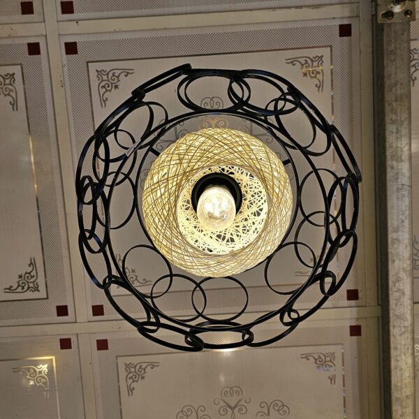 Đèn thả 2 lớp lõi mây vintage - QTlighting