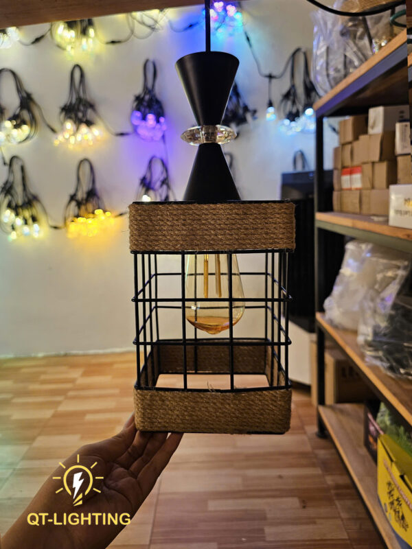 Đèn Thả Khung sắt vintage - sơn tĩnh điện cao cấp- QTlighting