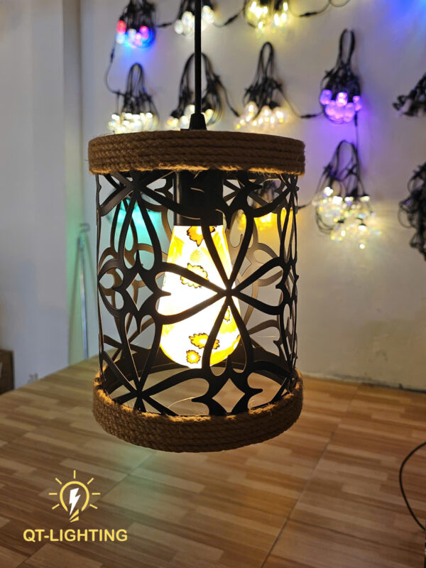 Đèn thả chao sắt đan hoa sang trọng- QTlighting