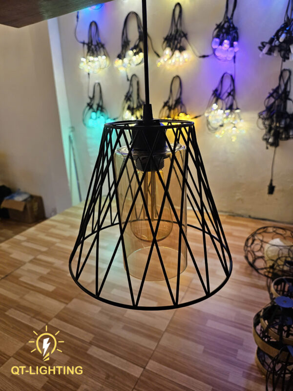 Đèn thả chao sắt đan cách điệu- QTlighting