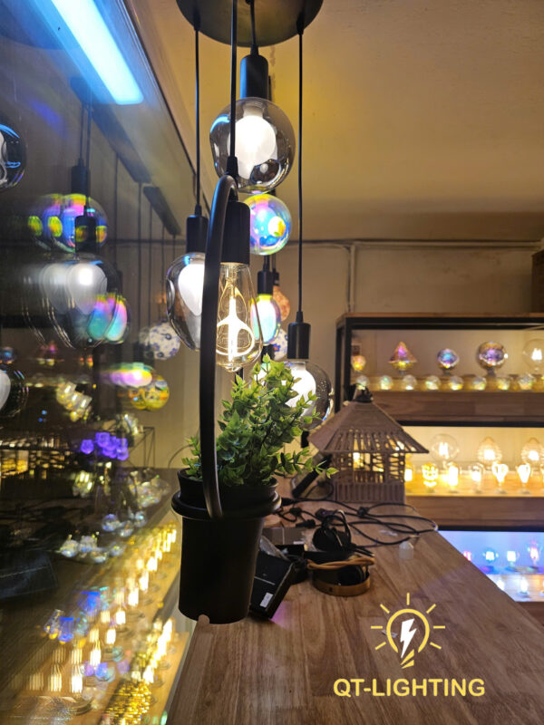 đèn thả kết hợp chậu cây - QTlighting