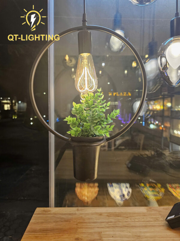 đèn thả kết hợp chậu cây - QTlighting