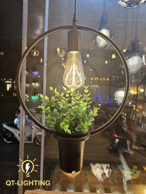 đèn thả kết hợp chậu cây - QTlighting
