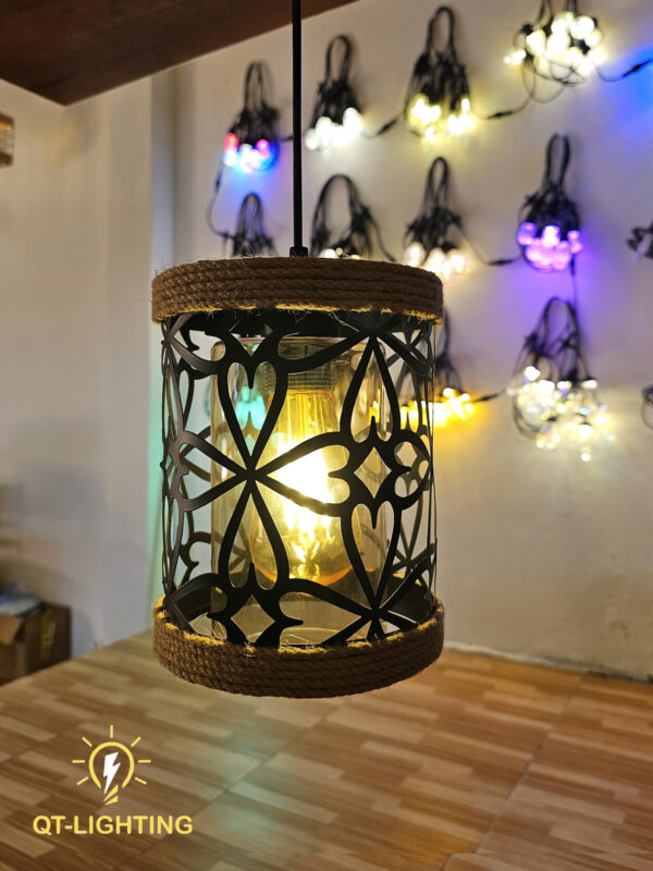Đèn thả chao sắt đan hoa sang trọng- QTlighting